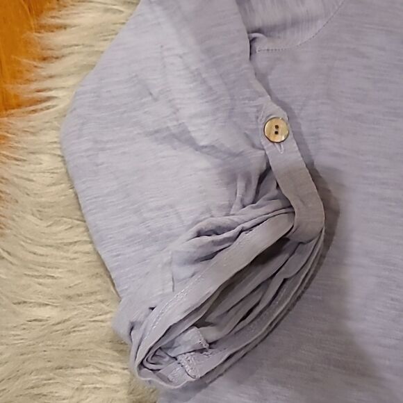 J jill long light blue cotton button down cardigan with pockets size small - Picture 4 of 8